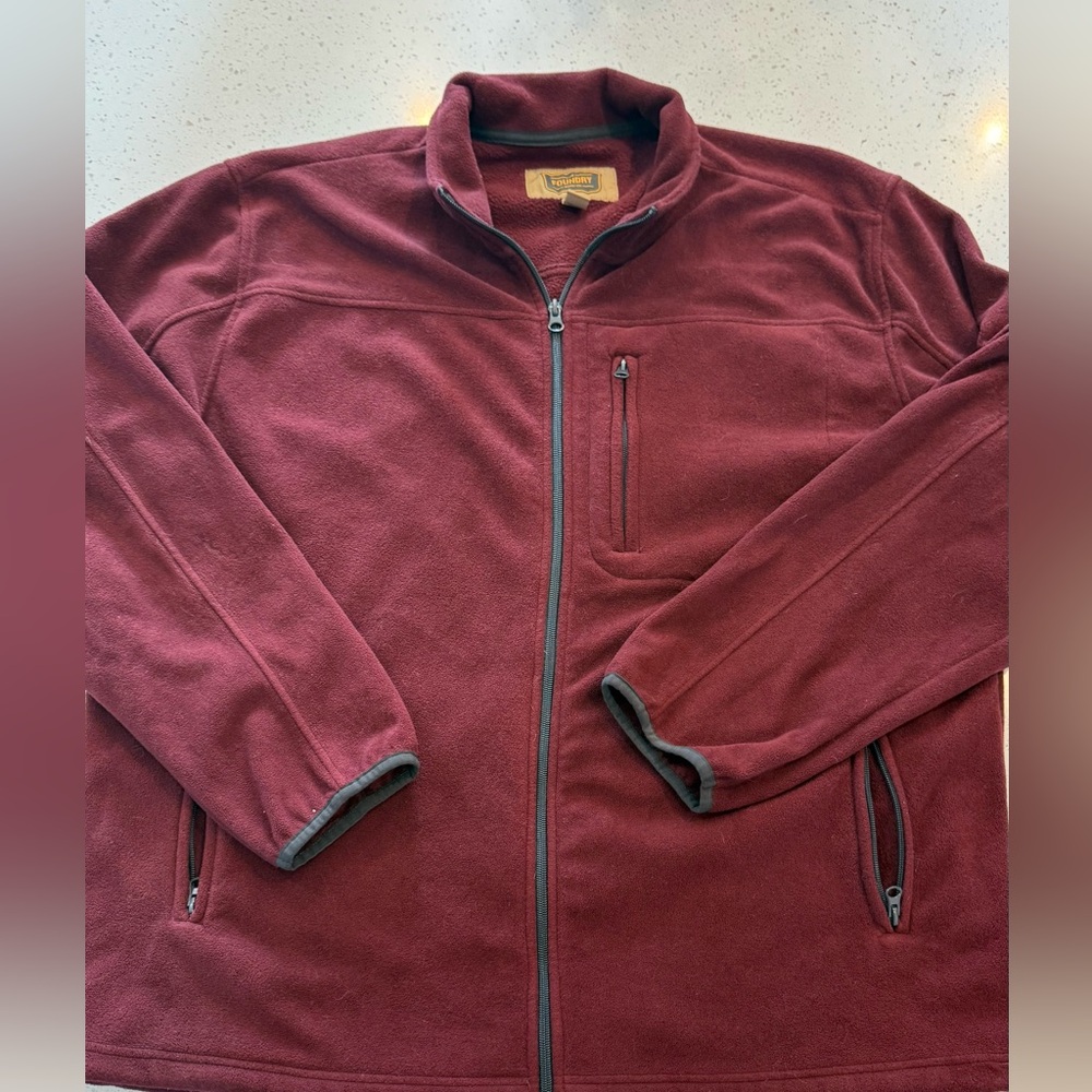 2XL The Foundry Supply Fleece Zipper Burgundy Jacket Mens Fall Winter Jacket